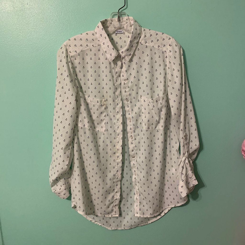 Anchor-Patterned Blouse